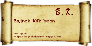 Bajnok Kászon névjegykártya